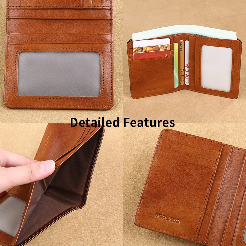 Wallet for men 2024 new real pickup bag, integrated anti demagnetization wallet, ultra-thin short clip mini wallet silver wallet