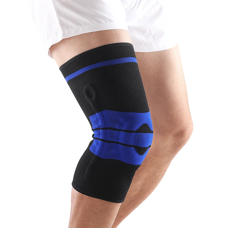 Custom Logo Factory Direct Sale Air Permeability Sports Protective Knitted Elastic Knee Support Nylon Knee Compression Sleeve