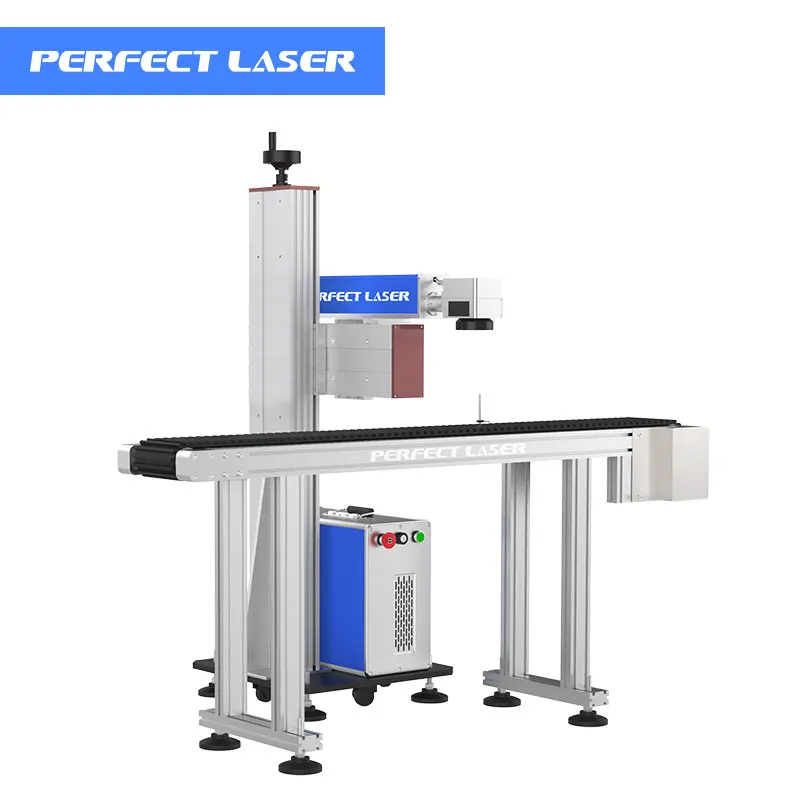 Perfect Laser Automatic count gold and silver laser marking engraving machine with a customizable pen conveyor belt with sensors
