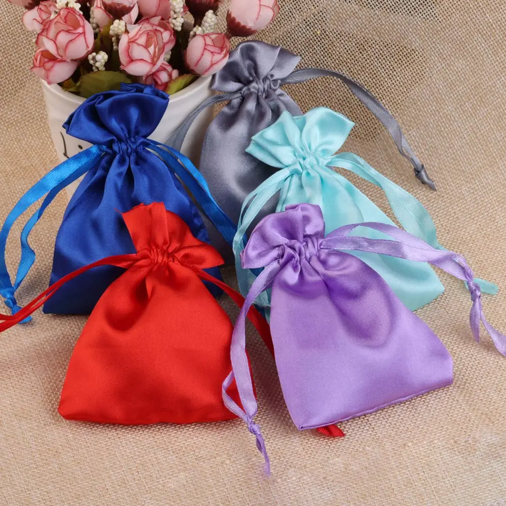 10*15CM Storage Silk Fabric Small Satin Bag For Jewelry Gift