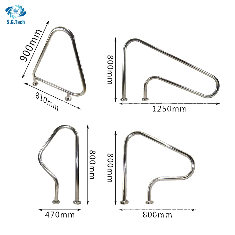 Brand New Pool Handrail Above ground SS304 Safety armrest For WATER CROWN swimming pool accessories