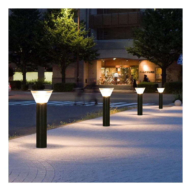 Solar bollard light garden villa lawn outdoor waterproof led