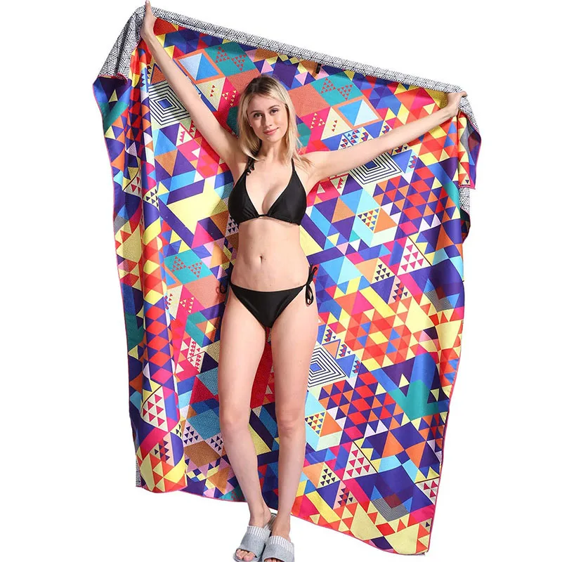 Wholesale Skin-friendly Wholesale Luxury Embroidery Towel White Hotel Spa Bath Towel Polyester Microfiber Beach Towel