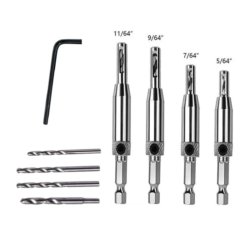 Furniture Installation Center Guide Drill Bit Set Hinge Self Centering Hinge Drilling Set Center Drill Bit
