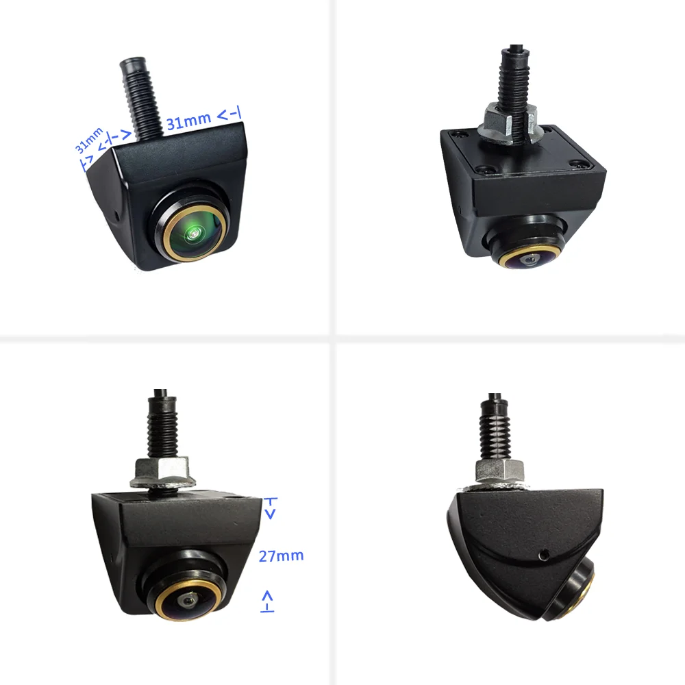 Gold 1080P Night Vision 360 Degree Adjustable Fisheye Golden Lens Car Reverse Backup Cam Front/Side/Rear View Camera