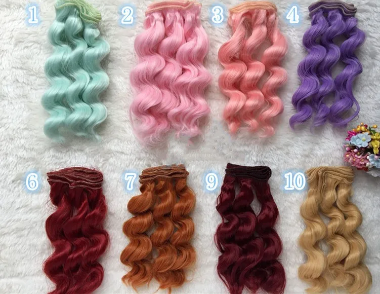 Cotton Doll Wig Hair Row High Temperature Silk Bubble Noodle Roll 15cm Thickened Hair Row Bjd Doll Clockwork Wig