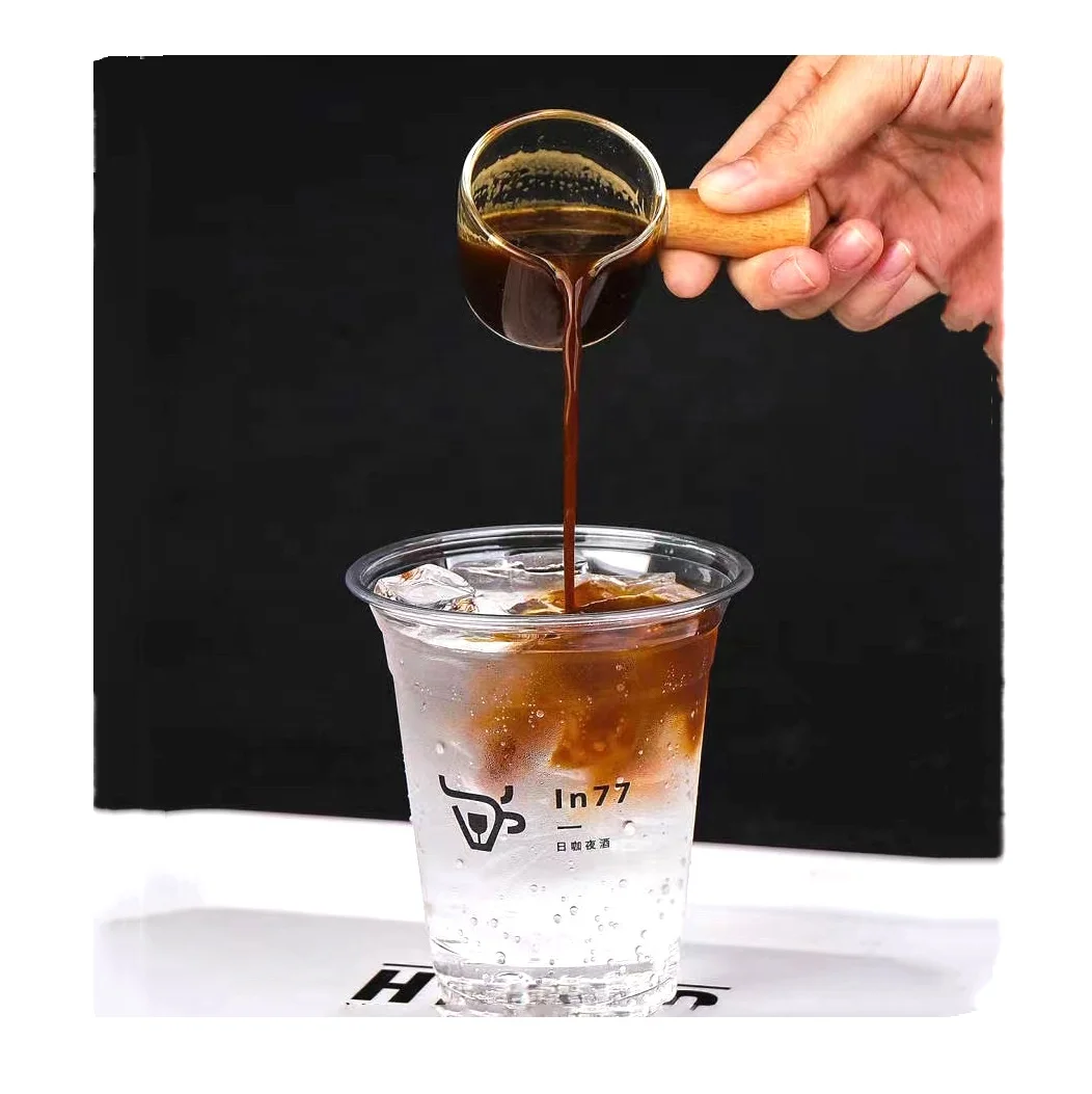 Прозрачные экологически чистые пластиковые кофейные чашки с логотипом под заказ прозрачные одноразовые стаканчики для воды крышкой