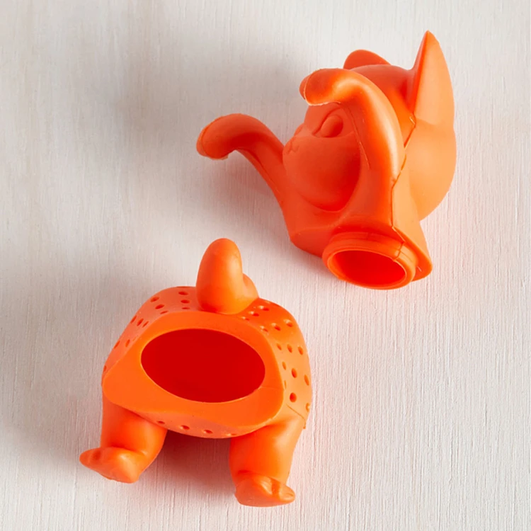 Factory Direct Custom 100% Food Grade BPA free Cute Animal Cat Tea Strainer Bulk Tea Ball Bag Silicone Loose Leaf Tea Infusers