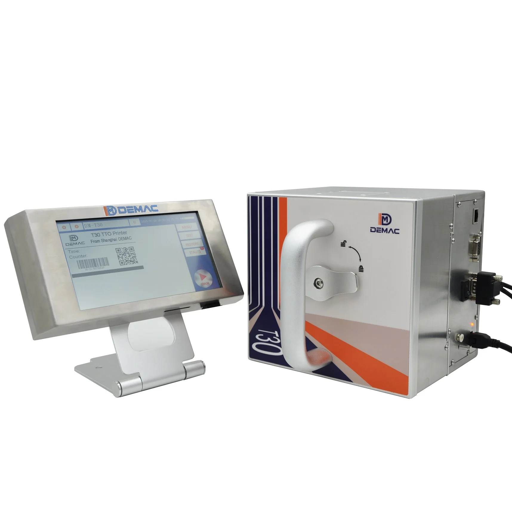 DEMAC T30 TTO Printer 32mm Thermal Transfer Overprinter Date Shfit bar Qr Code Printing Machine for Flow