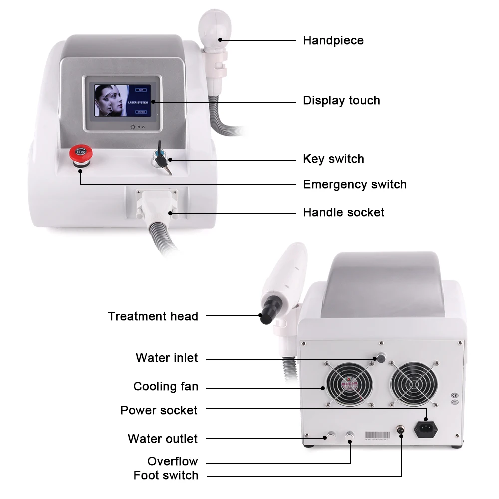 TUYING Q switched nd yag laser tattoo removal treatment machine