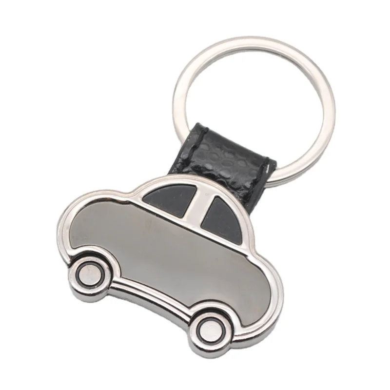 
 Кожаный ремешок металлический милый автомобильный держатель для ключей с бесплатной лазерной гравировкой  
