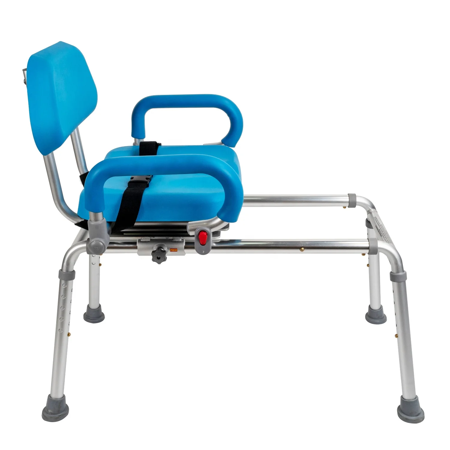 MSMT elderly bath shower bench transfer chair bath with backrest Height adjustable aluminum carousel sliding shower chair