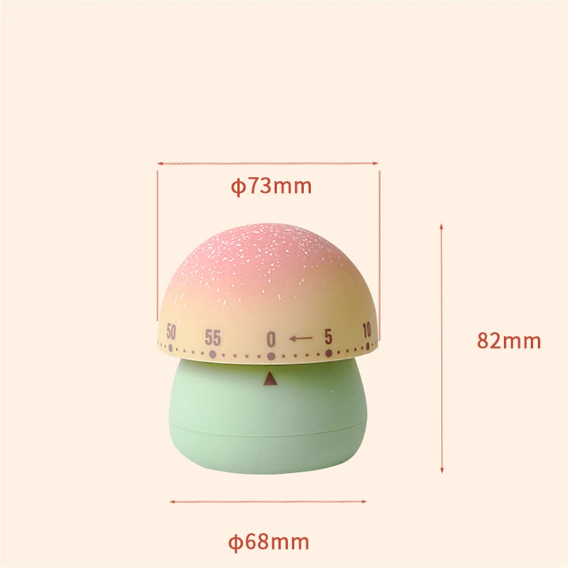 Mushroom Shaped Mechanical Timer Student Stopwatch Time Management Reminder Kitchen Cooking Timer