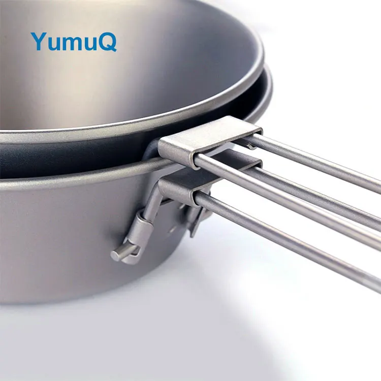 YumuQ Outdoor Camping Picnic Pure Titanium Sierra Mug Cup Bowl 300ml/ 300ml/450ml With Folding Handle