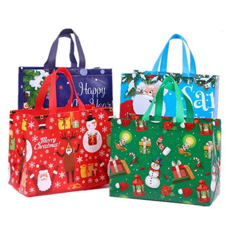 Christmas Candy Cookie Gift Bags Plastic Biscuits Snack Packaging Bags Xmas Party Decoration Favors Storage Bag
