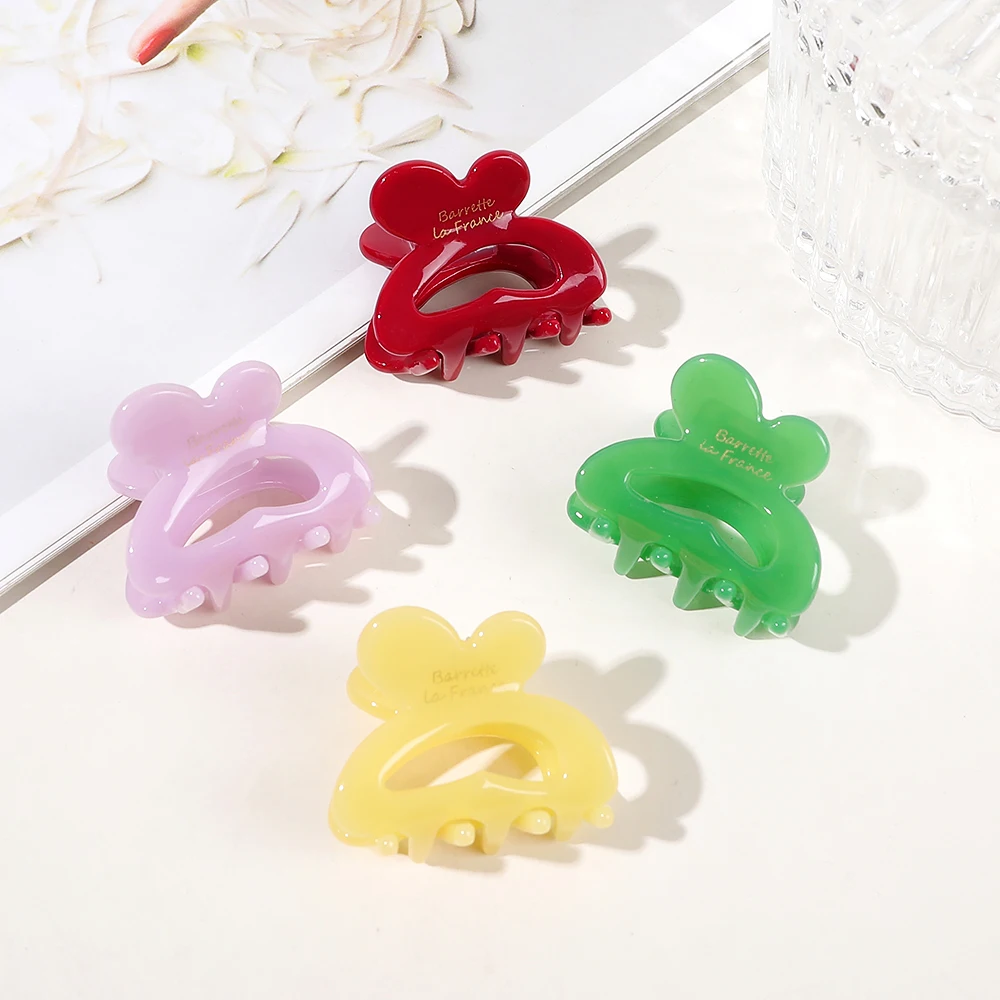 wholesale Acetate hairpin butterfly rabbit acetate hair clip small ponytail hair claw for girl