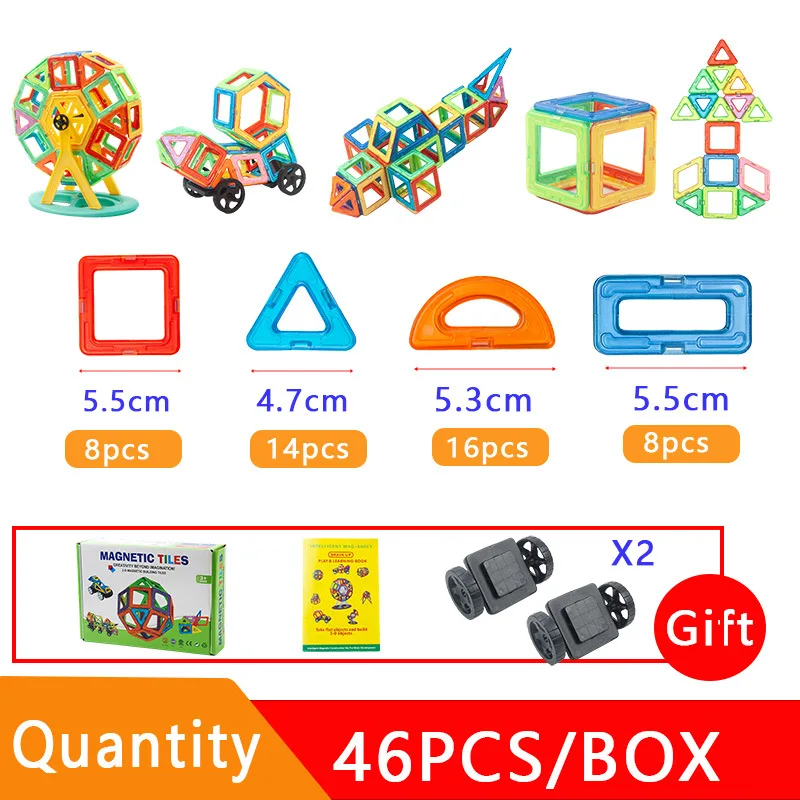 Educational 3D Construction Blocks Set Kids Magnet Toys Magnetic Tiles magnetic installation games magnetic toy