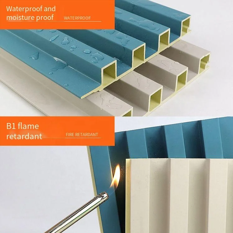 Factory Price Inner Wainscoting Bamboo Wood Decoration Board Hollow Laminated 3D WPC Wall Panel