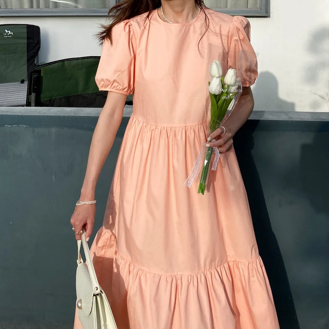 
Garment Direct Factory Summer Pink White 6 Colors Dress Fabric Women Summer Maxi Dresses For Dress Woman Material 