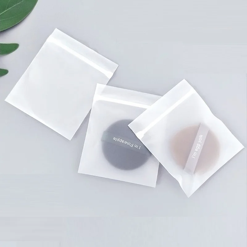 Minlee Eco Friendly Pla Clear Custom Cpe Glasses Sunglasses Ziplock Powder Puff Cosmetic Brush  Frosted Plastic Zipper Bag