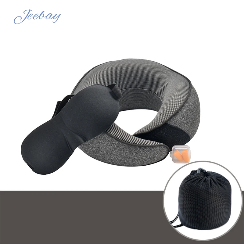 JB Memory foam travel U shape pillow slow rebound flight pillow hot selling