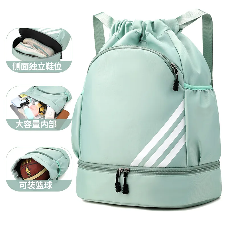 Customize Logo Backpack Bag Nylon Drawstring Backpacks Casuals heavy mesh drawstring sports gym equipment storage bag