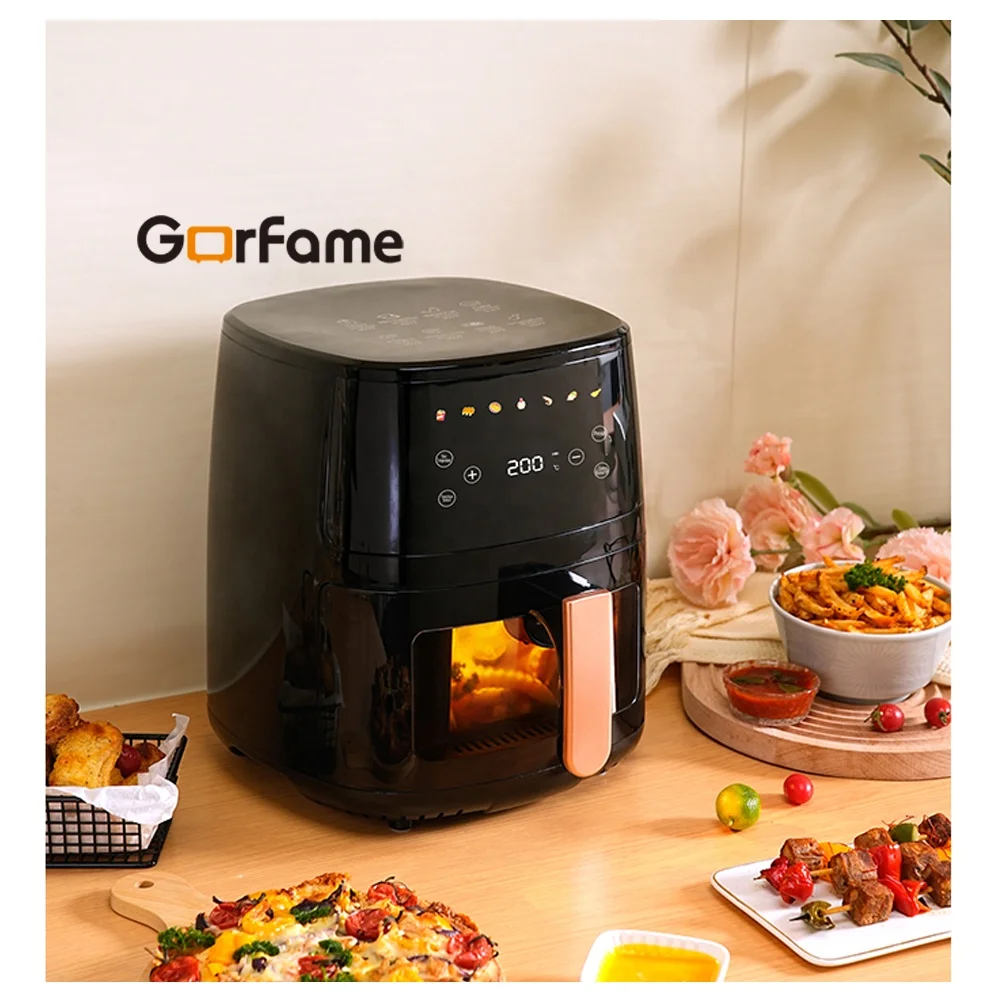 Digital Screen 4.5L Large Visible Window Fryer with 7 Colorful Preset Menus Electrical Air Fryer