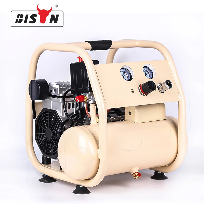 Bison China Piston Electric Mini Oil Free Air Compressor Manufacture Silent 50Hz 8Bar Air Compressor Oilless