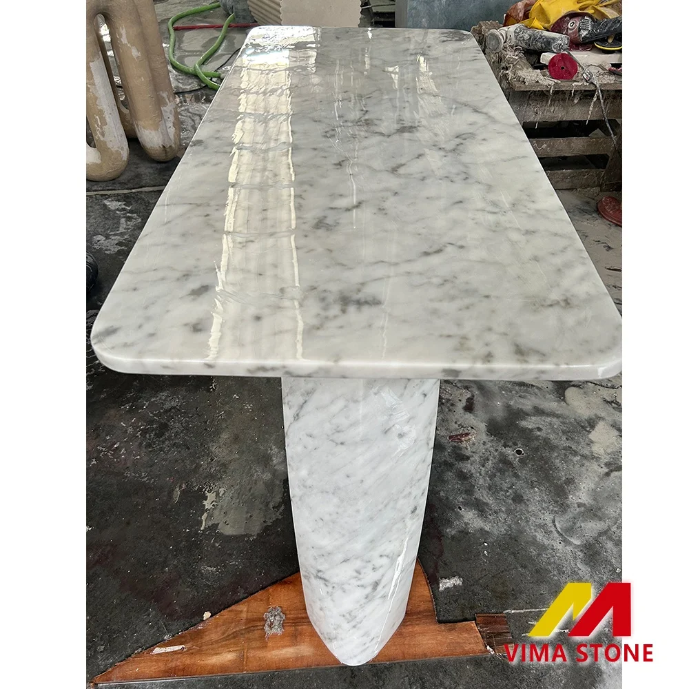 Modern Carrara White marble furniture Console Table living room side table luxury hotel tables