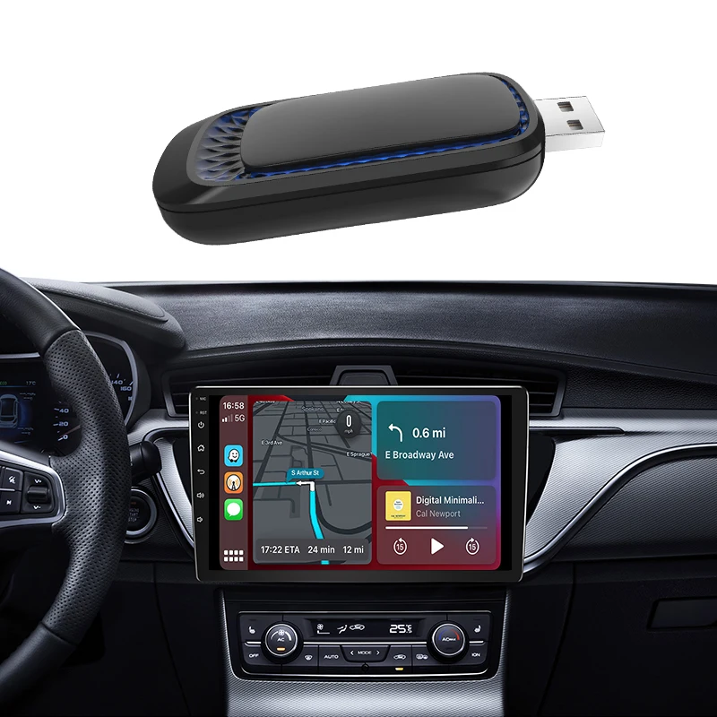 Ai box CarPlay Wireless Adapter Android Screen Car USB Wired to Wireless CarPlay Plug Play Automatic Connection