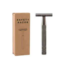 Hot Selling New design double edge blades shaving safety razor rose gold travel reusable safety razor