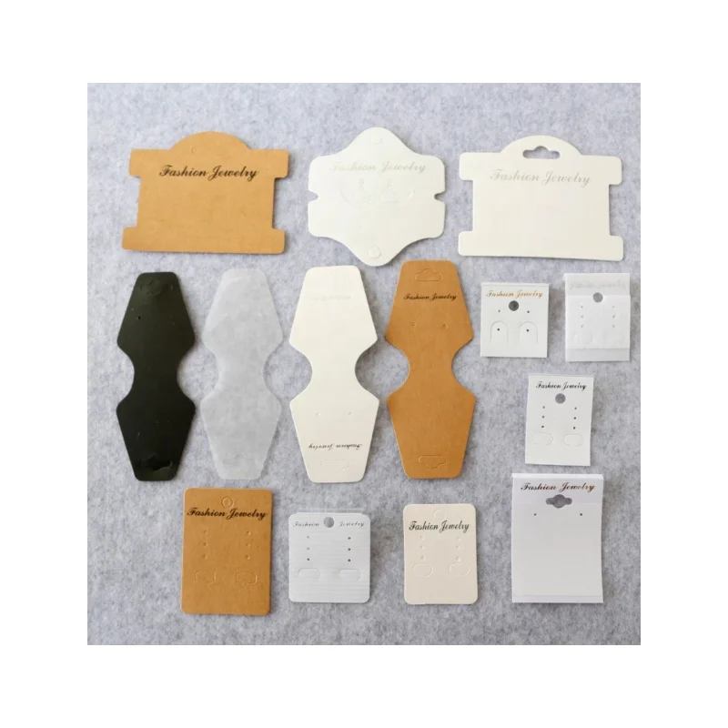 Brown/black/white Hand Hairpin Packaging Cards With Hot Silver Foil Hair Accessories Display