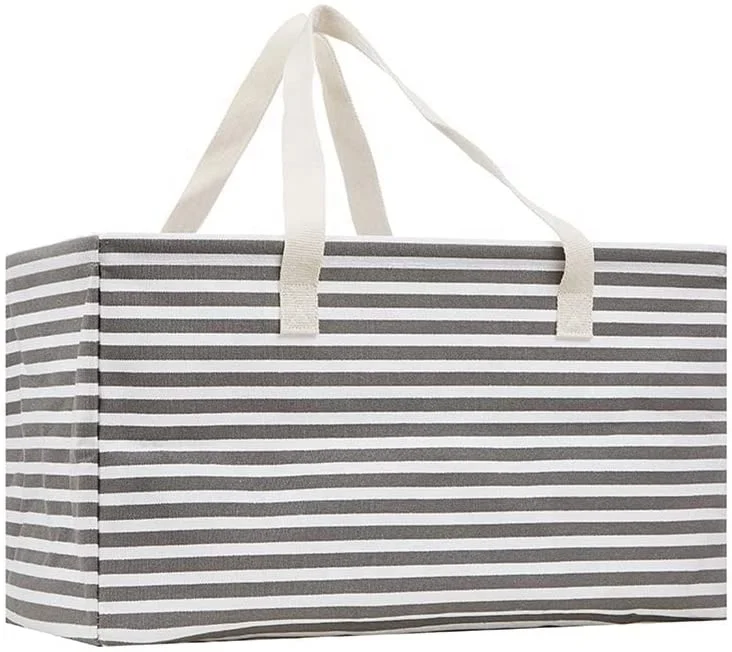 Heavy Loading Collapsible Laundry Canvas Basket Extra Large Utility Tote Bag