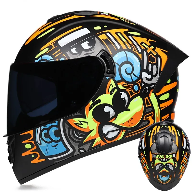 Support OEM ODM  Add LOGO ABS Full Face Racing Helmet Big Tail Motorcycle  Helmet With DOT