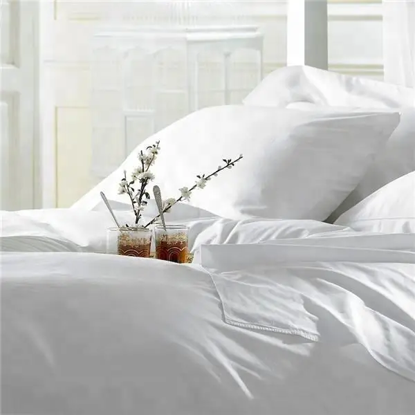 Wholesale Price Bleached Plaid White Knitted Cotton Disposable Bedding Sheet Fabric for Hotel