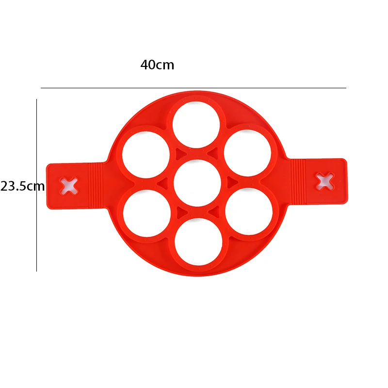 Seven Hole Silicone Cake Mold Water Boiled Egg Mould  For Round Omelet With Handle Seven Hole Pan Omelet Kitchen Gadget