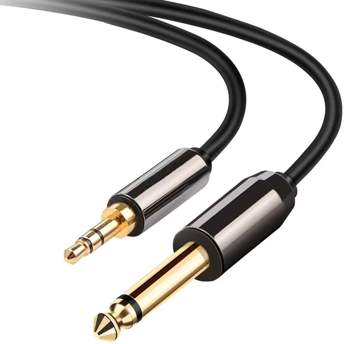 Lijie 3.5mm jack to 6.35mm jack male to male adapter stereo audio cable computer amplifier mixer cable