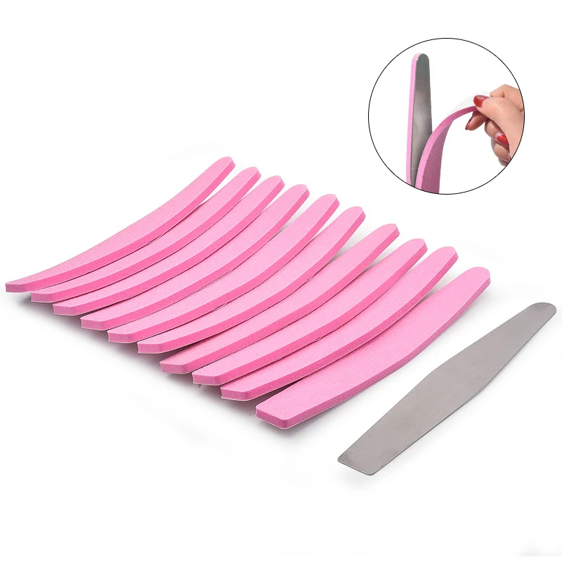 1 pack of 10pcs nail file pink polishing strip double-sided tape with replaceable sand strip nail polishing file