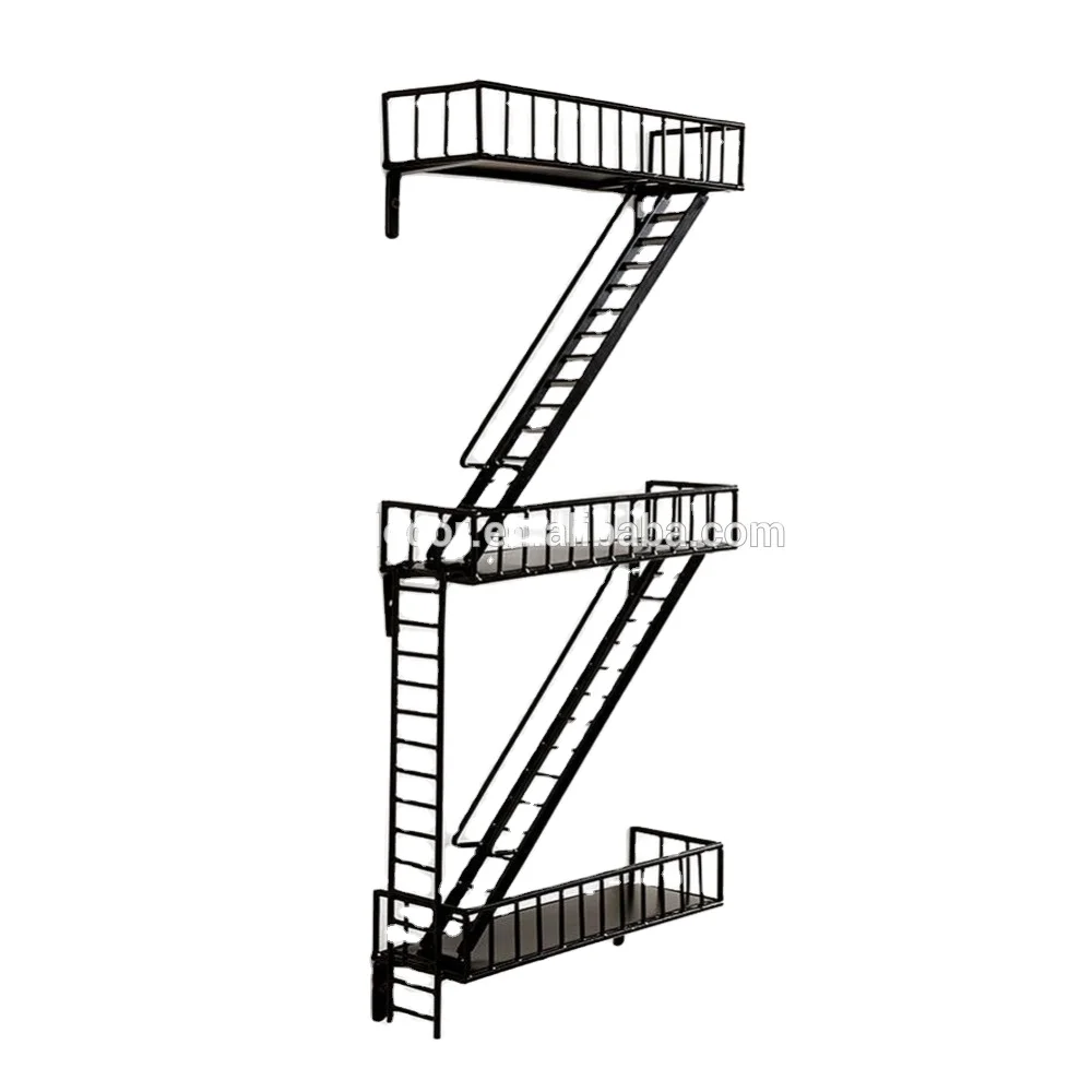 Hot Sale Black Metal Display Wall Shelf Wall Mounted Decorative Rack