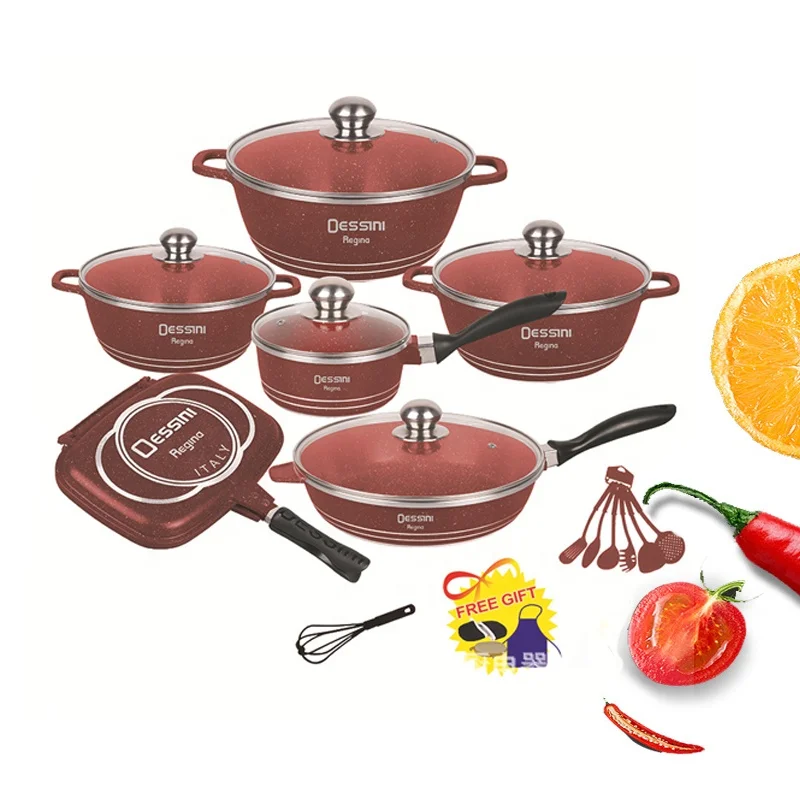New Arrival 23Pcs Multi-Purpose Aluminum Non-Stick Cooking Pot And Pan Sets With Aluminum Handle