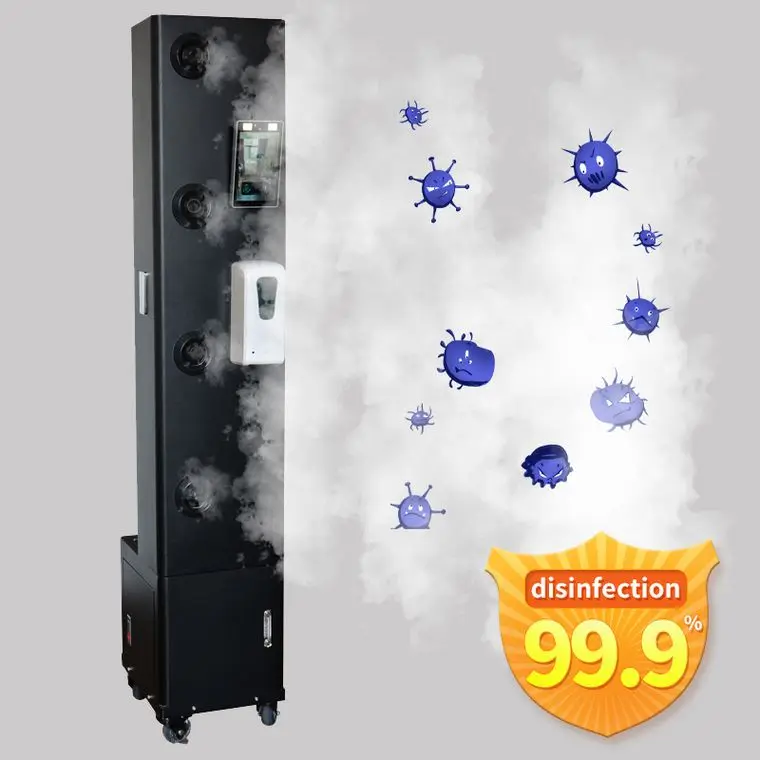 
Mobile human disinfection channel sensor thermometer disinfectant 