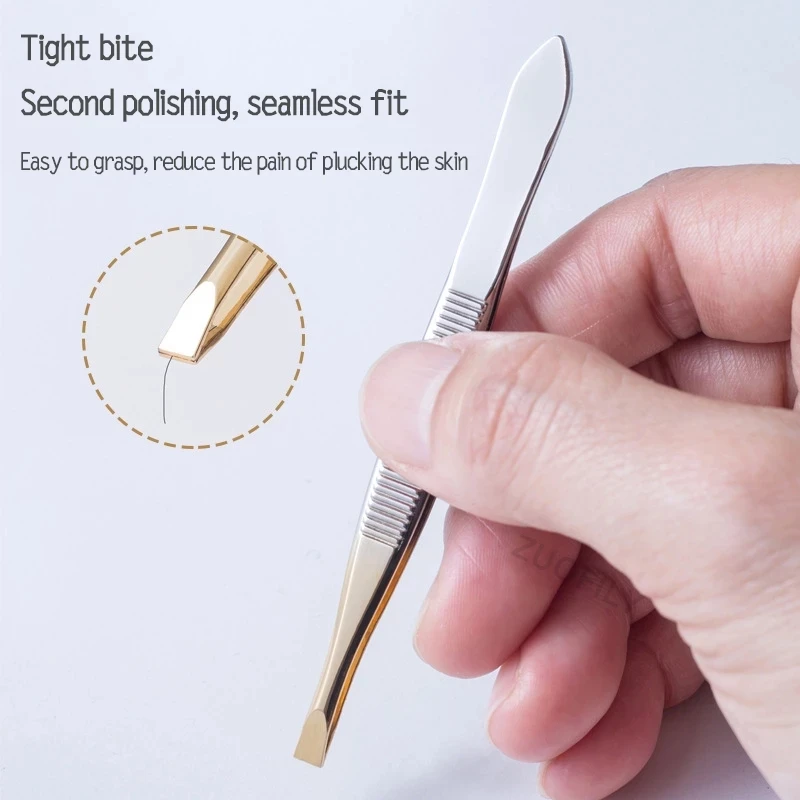 Wholesale stainless steel eyebrow tweezers slanted lash tweezers and eyelash applicators eyebrow tweezer