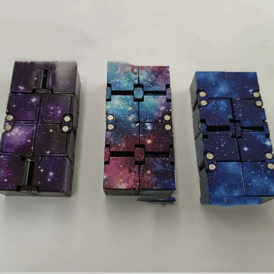 New Anxiety Relief Decompression Toy 3D Magic Magnetic Infinity Cube Fidget Toy Folding Magic Cube For Kids Game Puzzle Cube