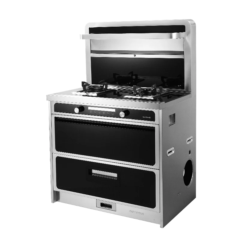 Multifunctional furnace Kitchen All-in-one Stove 2 Burners with Bowl Disinfection and Drying Function All-in-one Stove