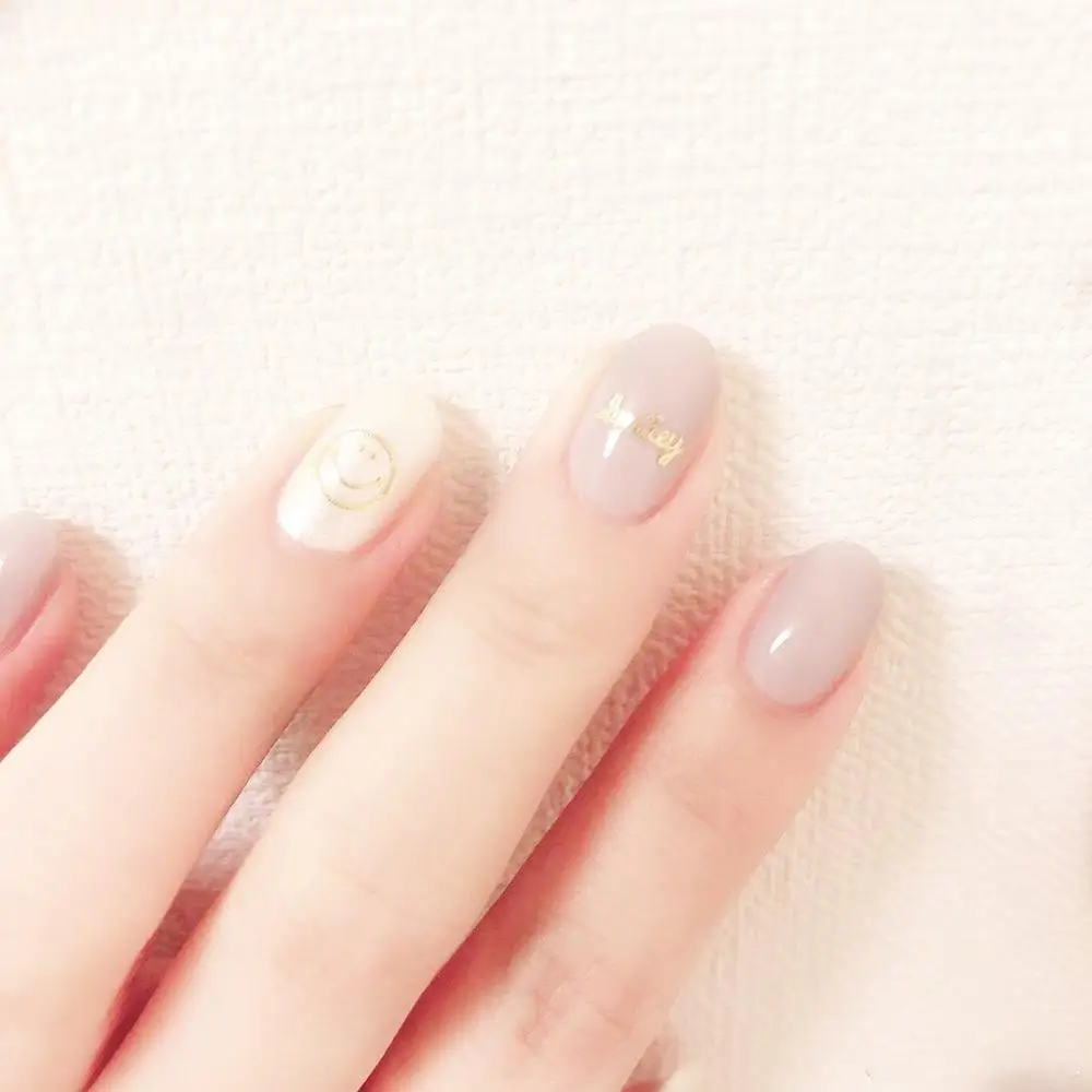 24pcs cute pattern design short size finished false salon nails full nails tips lady finger art nails