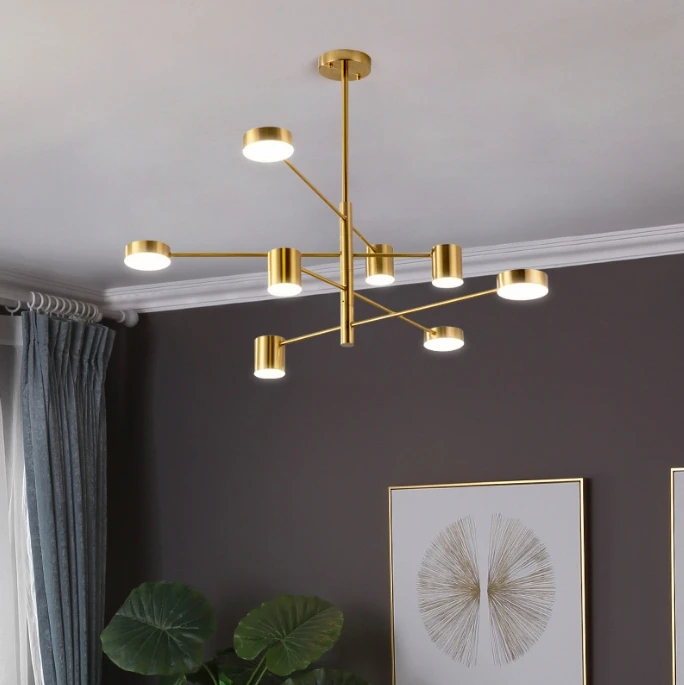 gold bedroom living room LED pendant lamp fashion classic restaurant showroom chandelier