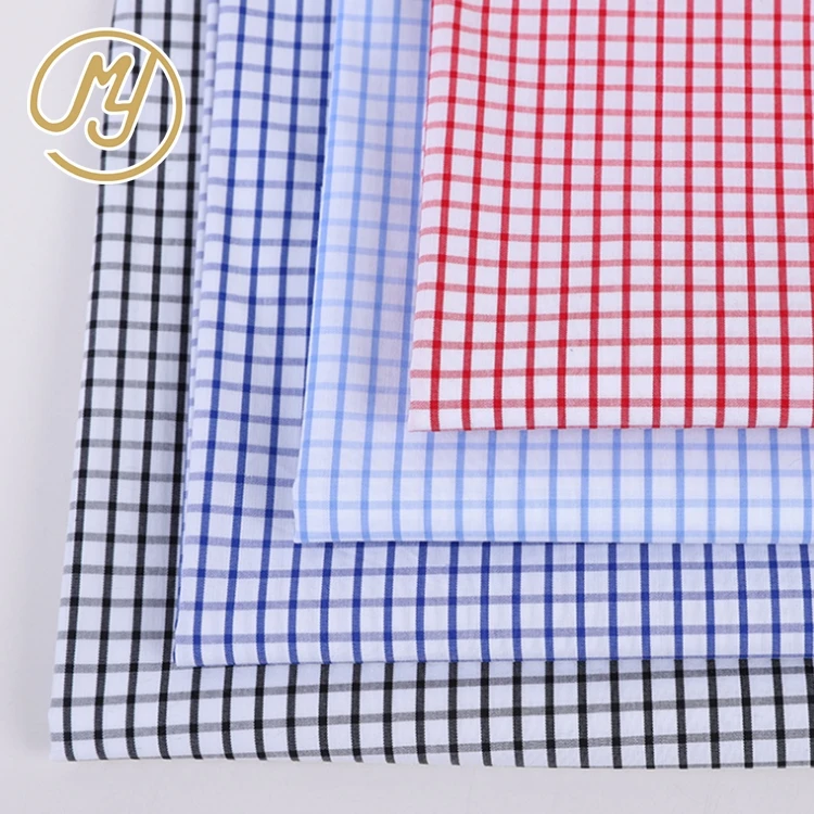 
New style comfortable cotton nylon spandex stretch plaid formal shirt fabric for garment 