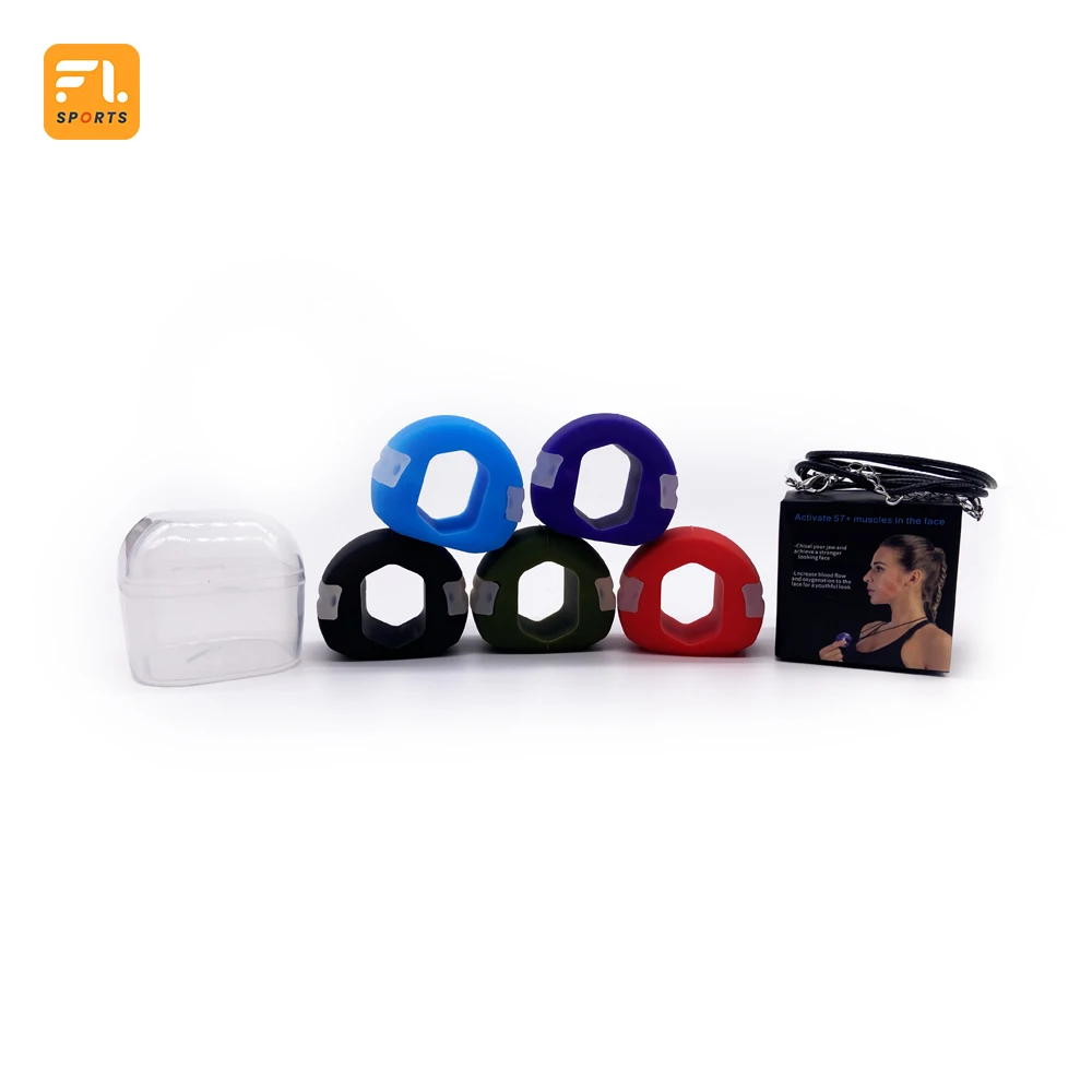 Factory Supply New Design 3-Resistance Levels Jawline Face Reducer Jawline Exerciser Silicone Trainer Chew Ball Jawline
