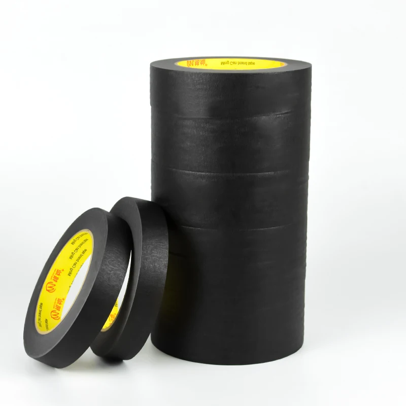 Painters Tape Crepe Paper Black Crepe Paper Masking Tape for Automotive Home Office Crafts DIY Art