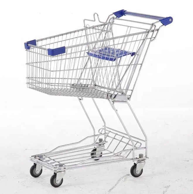 China Factory 100L Shopping Trolly for Supermarket with 4 Wheels